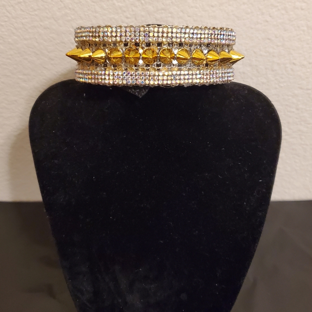 Bling dog Collar with Spikes